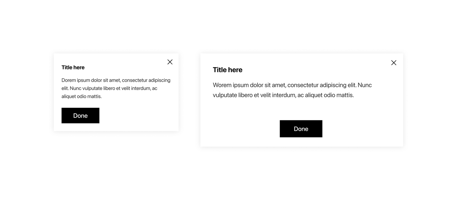 Pop up component